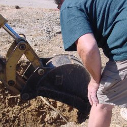 Don't find buried power lines the hard way! Call Last Call Locating before you dig... broken buried electric line